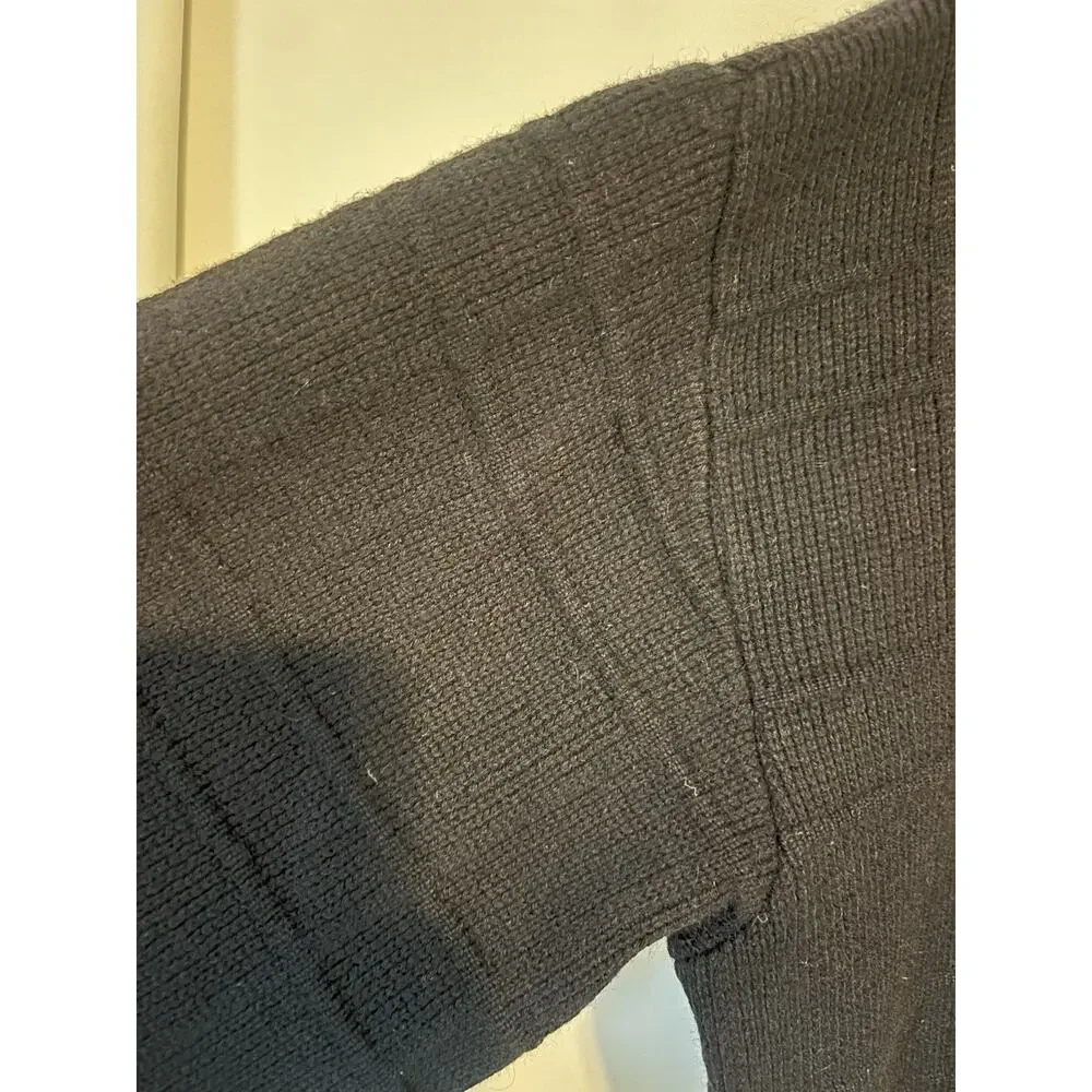 Gucci Cardigan Sweater Mens 54 XL Black Camel Hair Buttons Vtg Vneck